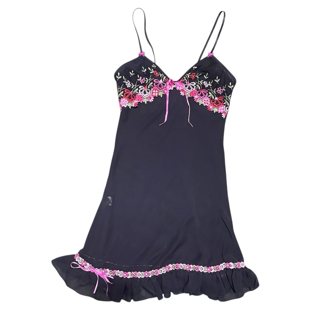 Fruit De La Passion Sheer Night Slip Dress Lingerie Size XS Coquette ‎ Valentine
